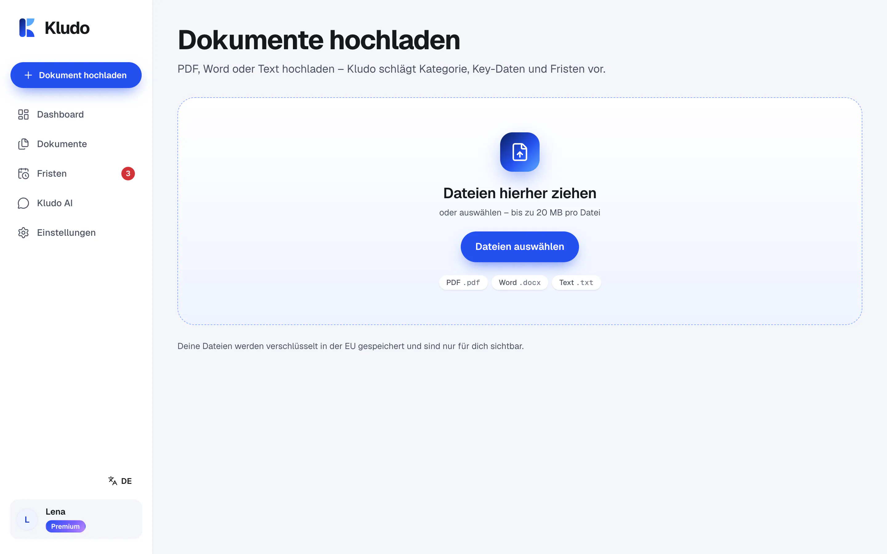 Upload-Seite am Computer
